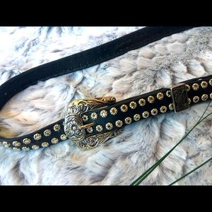 St. Maartin Western leather studded belt